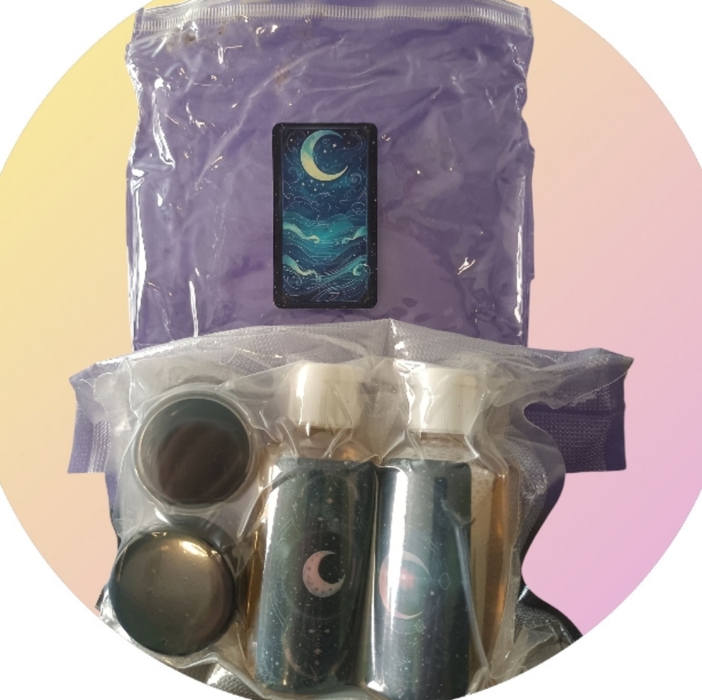 4/$15 Moon Design Set Bath Kit Travel Non Toxic 4pc Teen Gift Magic Witchy